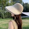 Summer Mesh Breathable Hollow Hat Women'S Large Brim Showing Face Small Equestrian Hat Outdoor Travel Such A Sunscreen Hat