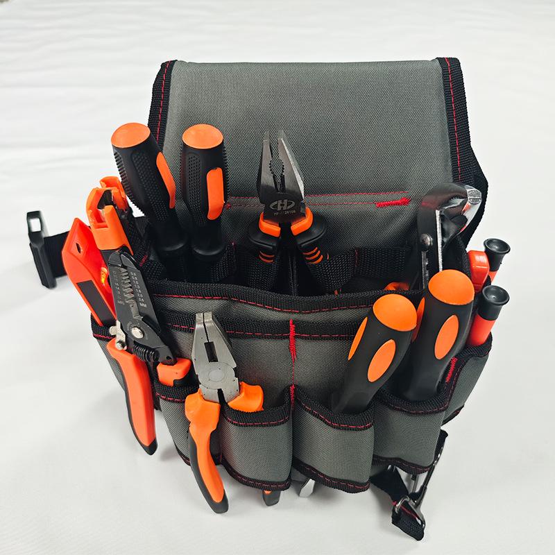 Waterproof Oxford Toolkit Waist Bag - Multifunctional, Wear-Resistant, Thickened Canvas Repair Kit for Electricians