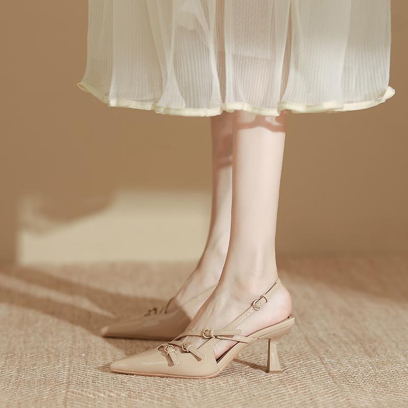 Sandals 2025 spring women's grape mother Huizhou women's shoes 2025 spring and summer high heels women's fine heel high-end single shoes