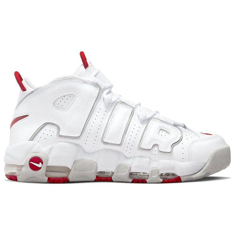 Nike Air More Uptempo 96 White Grey Red Men Sneakers University-Red Grey-Fog DX8965-100