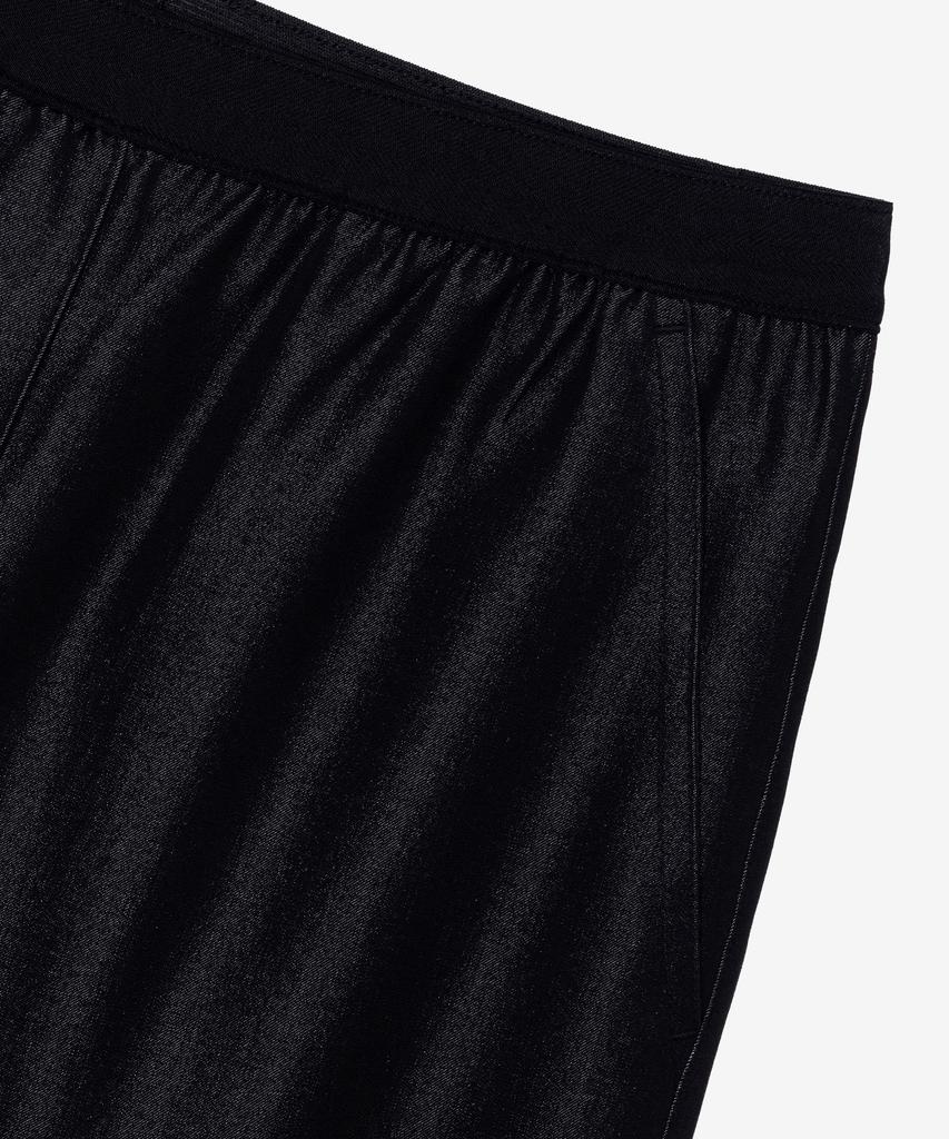 MIND BRIDGE WOMEN [W] Black Denim-Like Elastic Waist Slacks