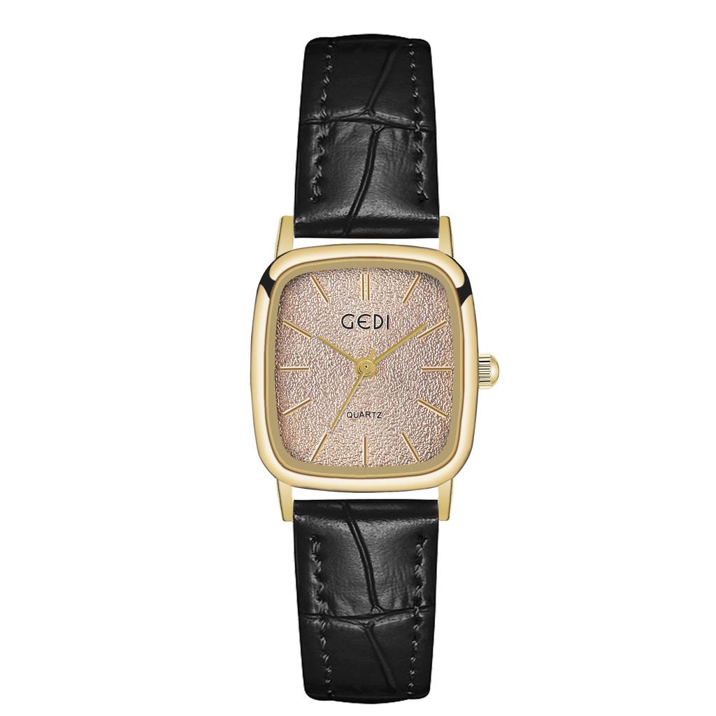 Exquisite, Small, High-Value Women'S Watch, Small Sugar Cube, High-End Quartz Watch, Women'S Retro Leather Watch