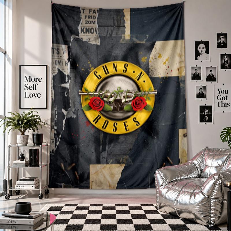Guns N’ Roses Wall Tapestry Home Decor Wall Hanging Cloth for Bedroom Living Room Background