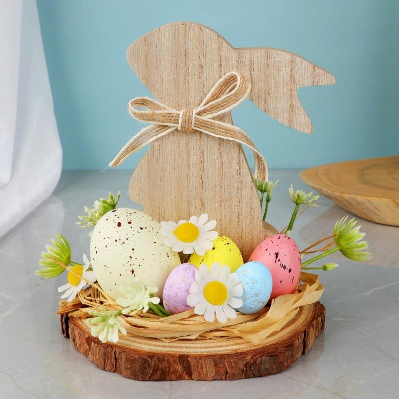 Easter Bunny Tabletop Decoration Festive Spring Ornament for Home Office Party and Outdoor Display Holiday Gift Idea for Kids