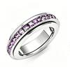 Size 6-10 Stainless Steel Spinner Fidget Ring Cubic Zirconia Lucky Ring  Women and Men