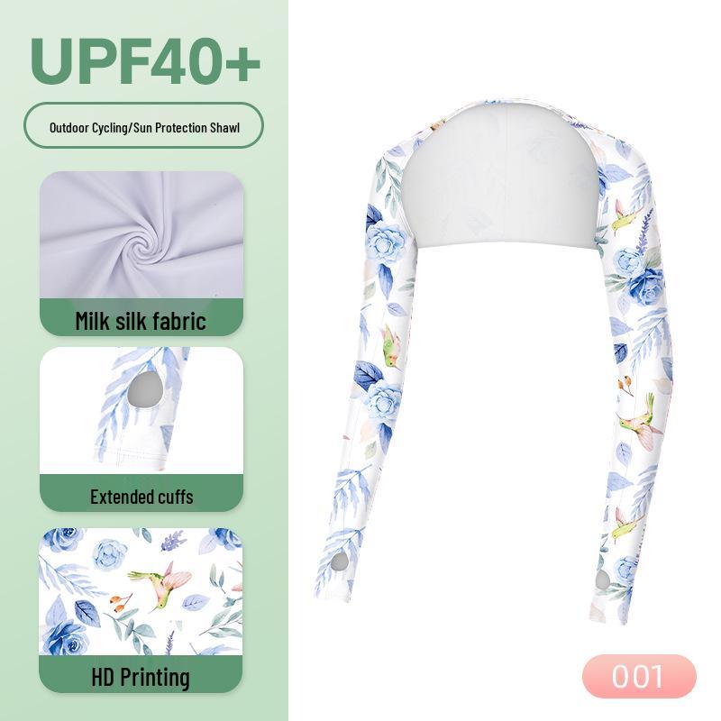 Chal y mangas de seda de hielo para mujer con protección UV