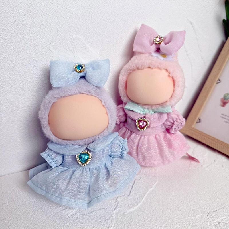 

Handmade Lolita Doll Dress Solid Color Pearl Dressing Doll Lantern Sleeve Princess Style Bowknot Fashion style 4 Styles
