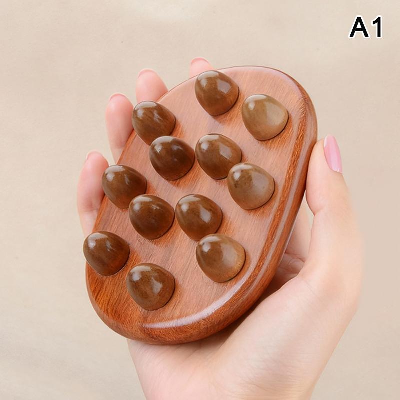 Trähandhållen Massageborste Trä Meridian Gua Sha Slimmande Borste Massager Mage Hela Kroppen Massagekam Akupressurborste