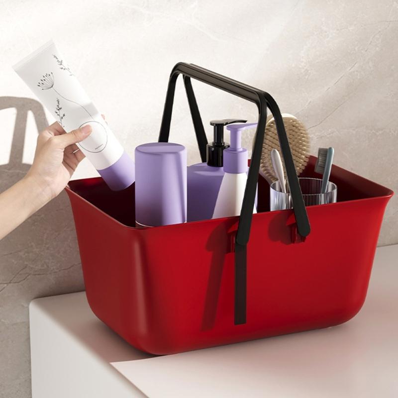 Atmungsaktiver Badezimmer-Aufbewahrungsorganizer mit Griff Tragbarer Duschkorb für Toilettenartikel und Badezimmer-Essentials