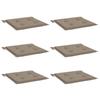 Garden Chair Cushions 6 Pcs Taupe 50x50x4 Cm Oxford Fabric