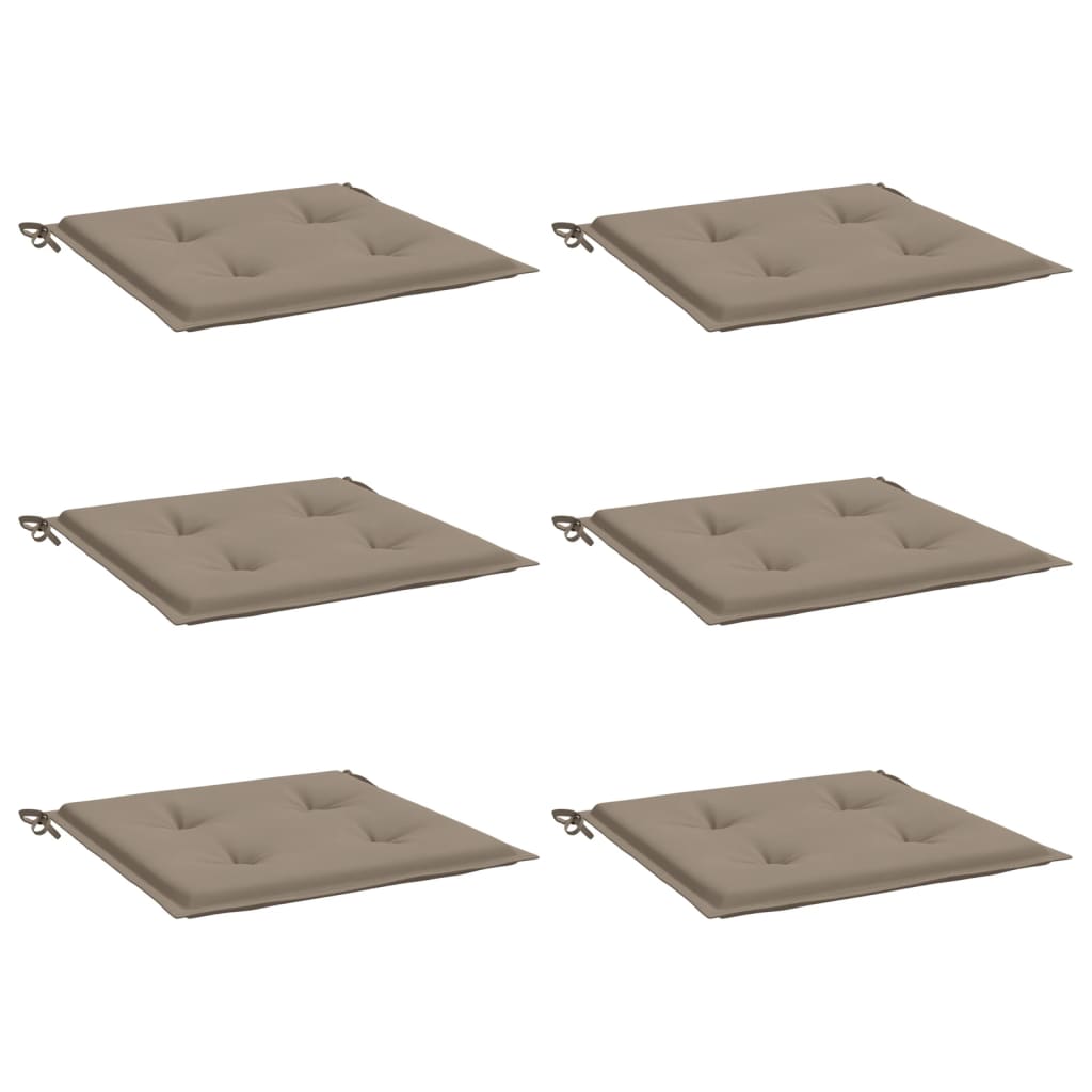 vidaXL Gartenstuhl-Kissen 6 Stk. Taupe 50x50x3 cm Oxford-Gewebe