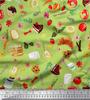 Soimoi Japan Crepe Satin Fabric Fruits,Bread & Donut Food Decor Fabric Printed metre 42 Inch