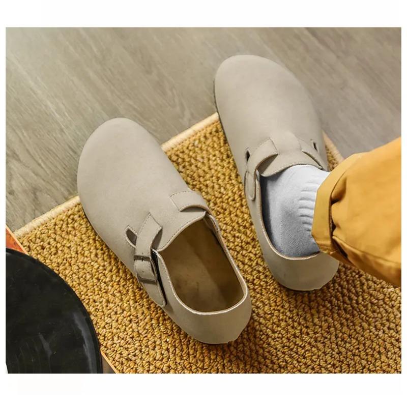 Comwarm Cork Clogs Slippers For Men Summer Slip-on House Flat Sandals Men Beach Slippers Women Cork Slippers Fashion Mules
