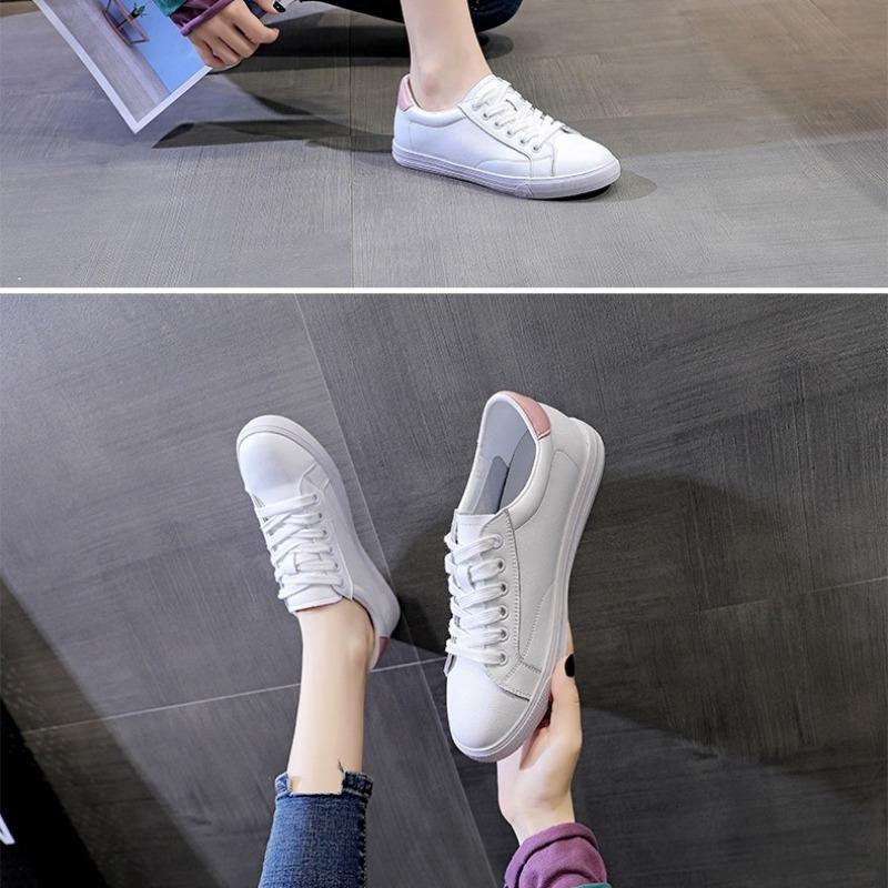 Leather Little White Shoes Soft Sole Round Head Casual Shoes Flat Bottom Color Matching Light Mouth Lazy Shoes New Women's Single Shoes
