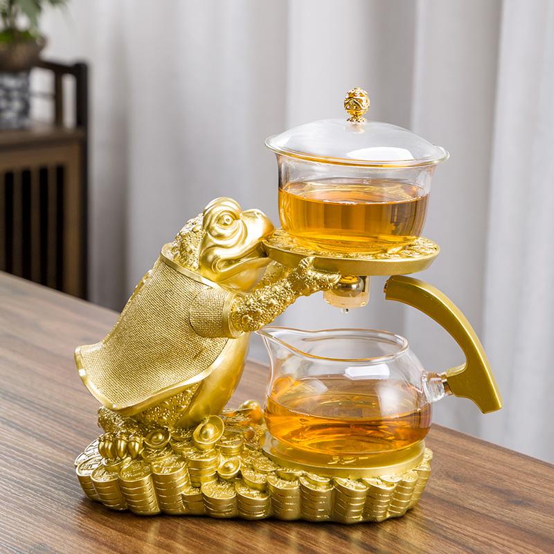 Creative Automatic Teapot Tea Infuser Magnetic Water Diversion Heat-resistant Kungfu Tea Drinking Chinese Glass Tea Set