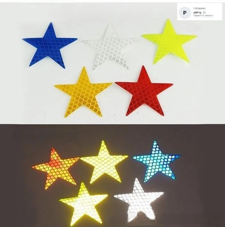 5pcs Car Five,pointed Star Reflective Sticker, Car Safety  Reflective Sticker