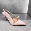 Summer Thin High Heel Women Single Shoes Fashion Pink Pointed Toe Sandals Women Design Banquet Party Sandalias Women Heels Pumps