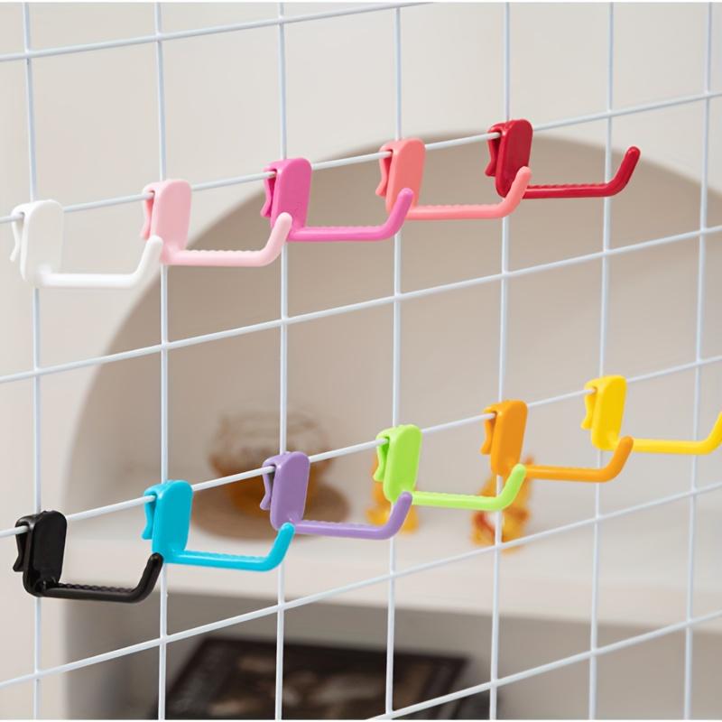 10pcs of colored plastic hooks, suitable for metal wire mesh panels-easy to install, reusable suspension solution