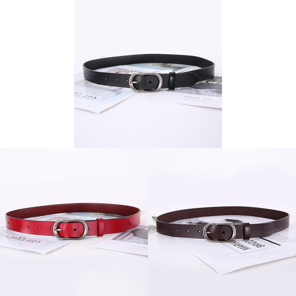 Genuine Leather Double Layer Belt For Women With Vintage Style And Small Pin Buckle For Dresses