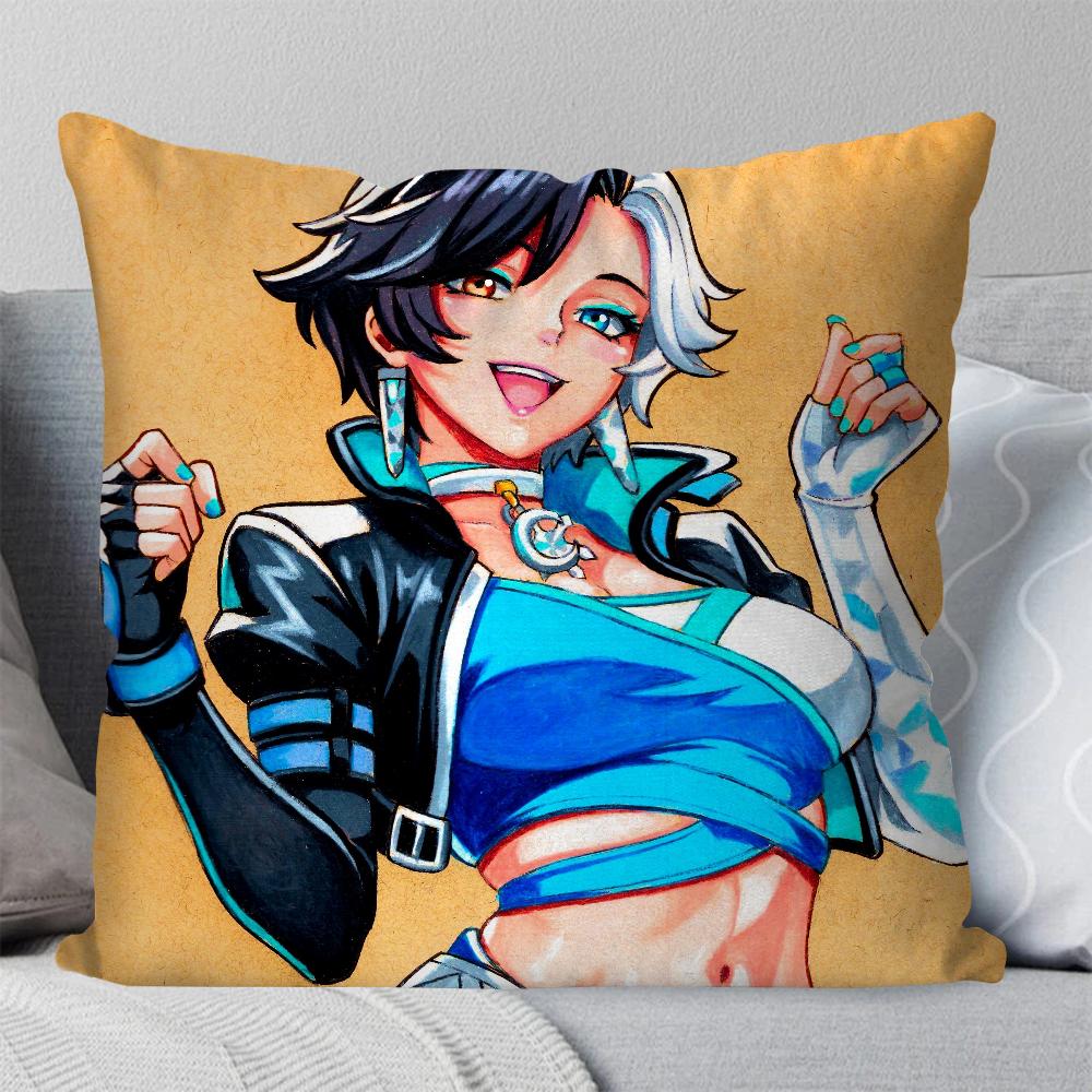 Luna S-Snow Game M-Marvel Rivals Pillow Case Square Pillow Bedroom Sofa Leisure Comfort CushionLiving Room Home Decoration 40X40