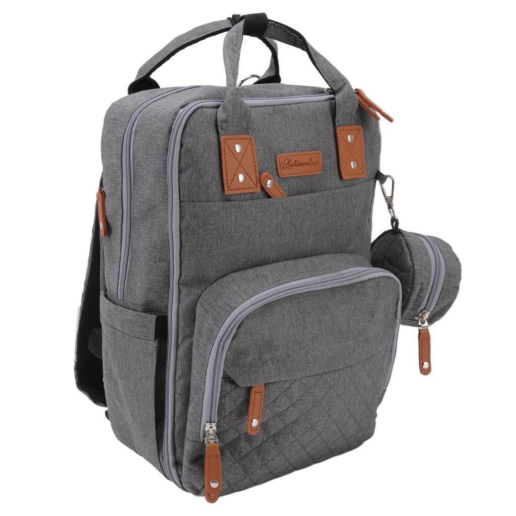 Torba na pieluchy, plecak z haftem, podwójne ramiona, 20 l, duża pojemność, plecak dla mamy, torba na pieluchy z