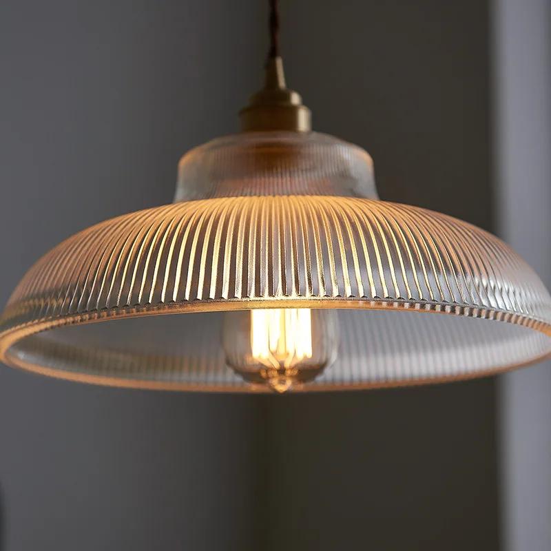 Japanese brass semicircular glass chandelier Nordic simple bed and bed bedroom hallway balcony bar dining room light
