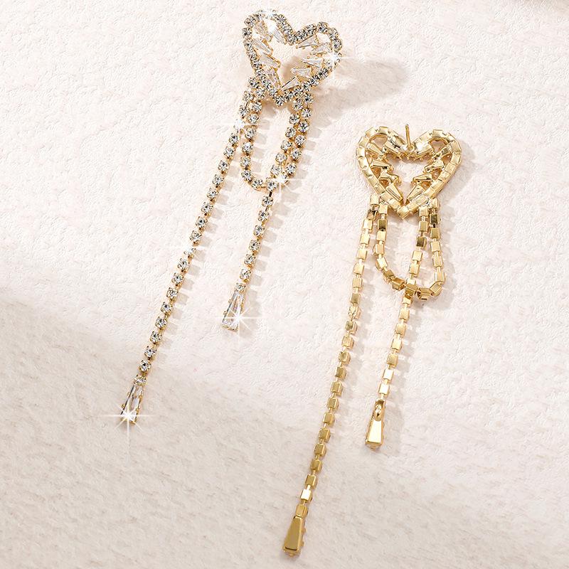 Korean High-End Star & Moon Zirconia Long Earrings - Personalized Fashion Statement