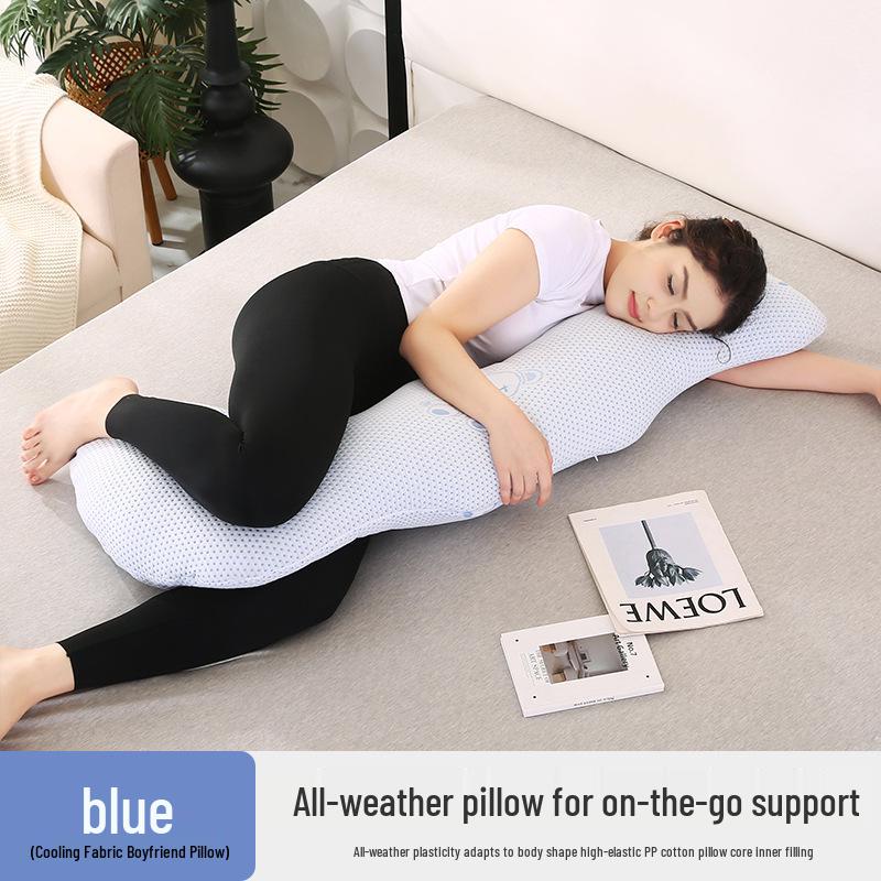 J-Shaped Multifunctional Maternity and Side Sleeper Pillow for Back Support & Breastfeeding