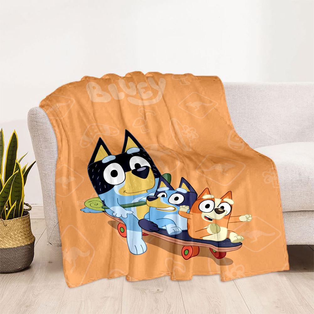 Bluey Family Adventure Blanket Soft Warm Cozy Suitable for Bed Office Chair Bedding Four Seasons Universal Modern Style Gift for Travel Home Birthdays