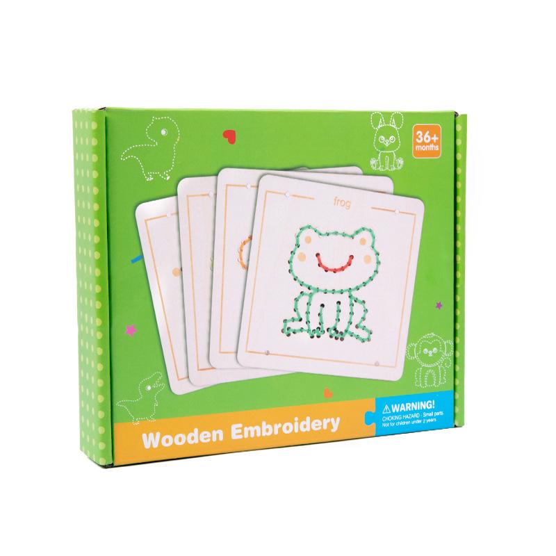 Children's Embroidery and Threading Wooden Toy - DIY Educational Set for Kindergarten