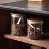 TLXT Wooden Lid Glass Storage Jar