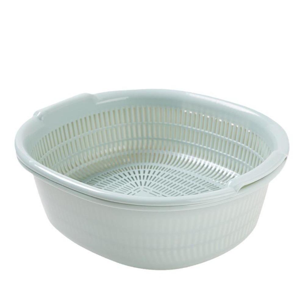 Double-Layer Plastic Drain Basket: Enlarged Kitchen Basin & Fruit Plate