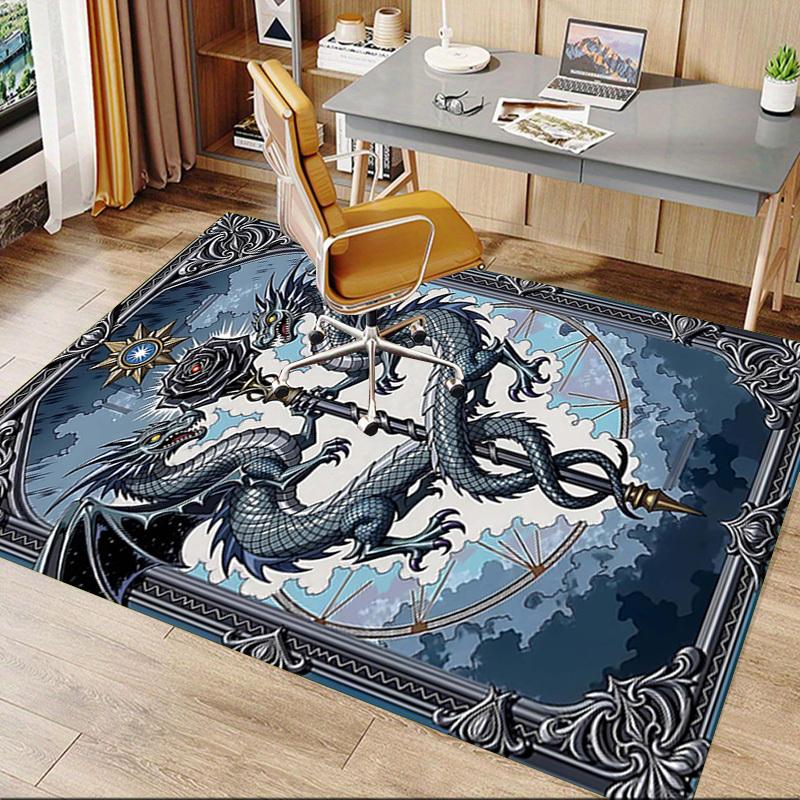 1PC Dragon Rose Anti-slip carpet, suitable for Office, bedroomand playrooms. It can also be used as a sofa footrest cover-R55