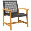 VidaXL Lot de 2 Chaises de Jardin, Sièges avec Accoudoirs, Fauteuils avec Dossier, Meuble de Terrasse, Noir Résine Tressée 367595