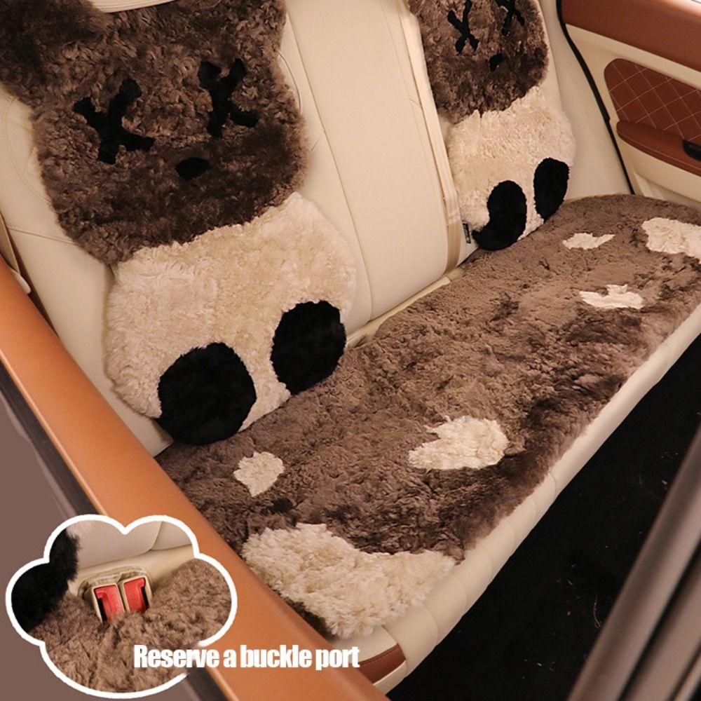 Soft Cartoon Car Warm Cushion Thickened Car Seat Cover Durable Bear Car Seat Cushion  Drive
