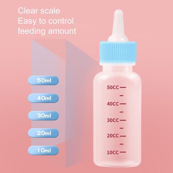 6 buc. 50 ml biberon transparent rezistent la lapte pentru mușcături pentru pisici, cântar pentru cățeluș, pentru animale de companie, pisică, hrănitor pentru câini, provizii pentru animale de companie