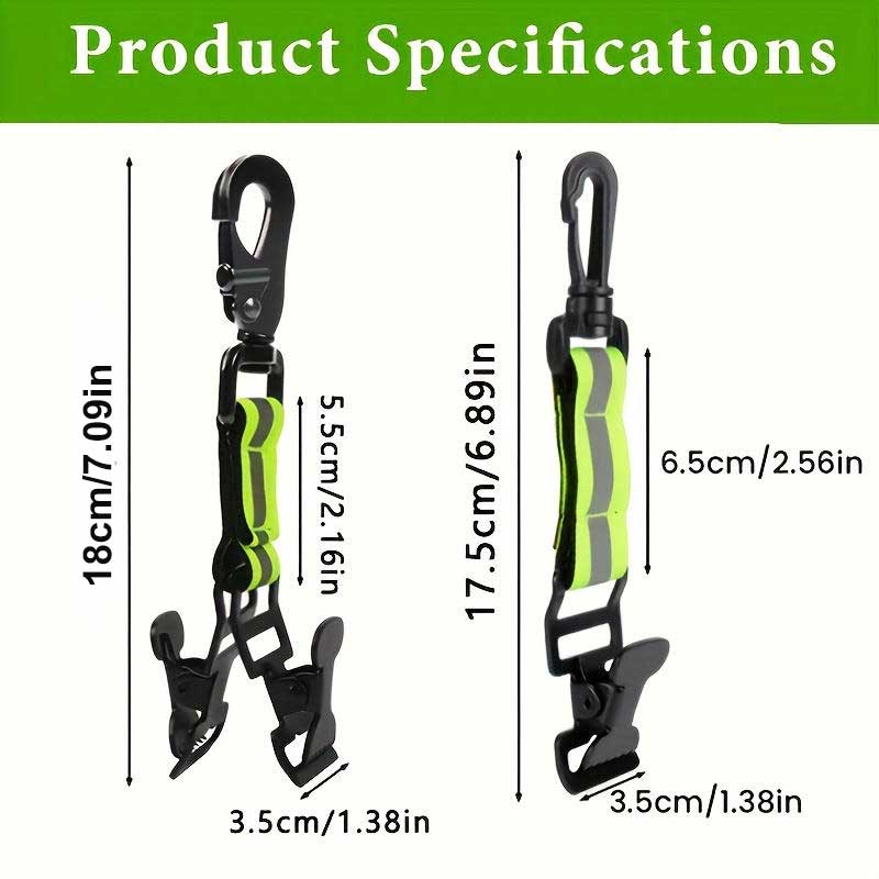 Firefighter Portable Hanging Glove Clip Hook With Reflective Strip Outdoor Camping Hiking Building Rescue Universal Strap Hooks