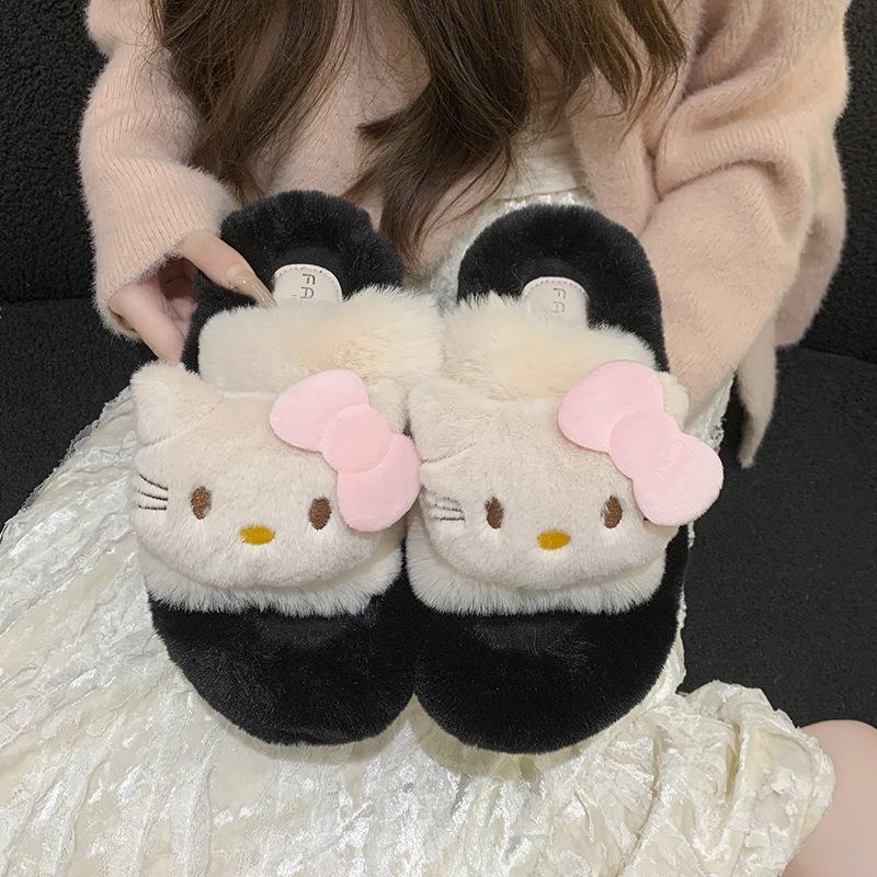 Cute Cartoon Soft Bottom Fluffy Drag Girl 2025 Autumn and Winter New Girl Soft Heart Cute Comfortable Cotton Slippers