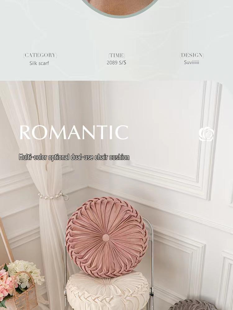 Nordic Pumpkin Pleated Round Throw Pillow Cushion for Sofa & Living Room