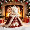 2D Flacher Ziegenanhänger Glänzendes Tier Hängende Dekoration Weihnachtsbaumschmuck