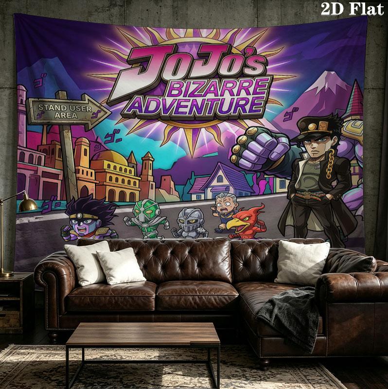 Jojos Bizarre Adventure Wall Tapestry Aesthetic Wall Hanging Printed Fabric Blanket Decorative Tapestries For Bedroom Living Room Home Decor