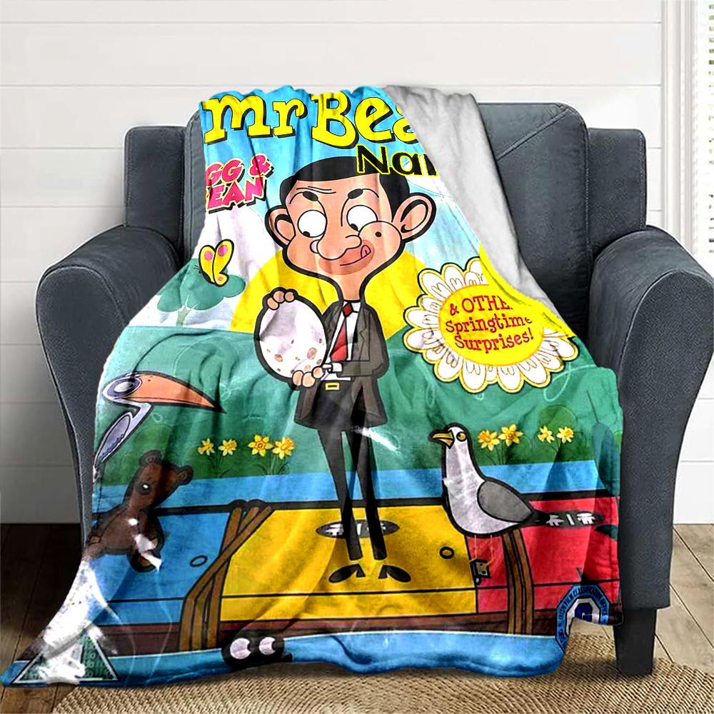 Mr Bean Egg Bird Flower Four Seasons Blanket Customized With Your Name Lightweight And Warm Perfect Gift For Home Office Camping Sofa Travel Beach