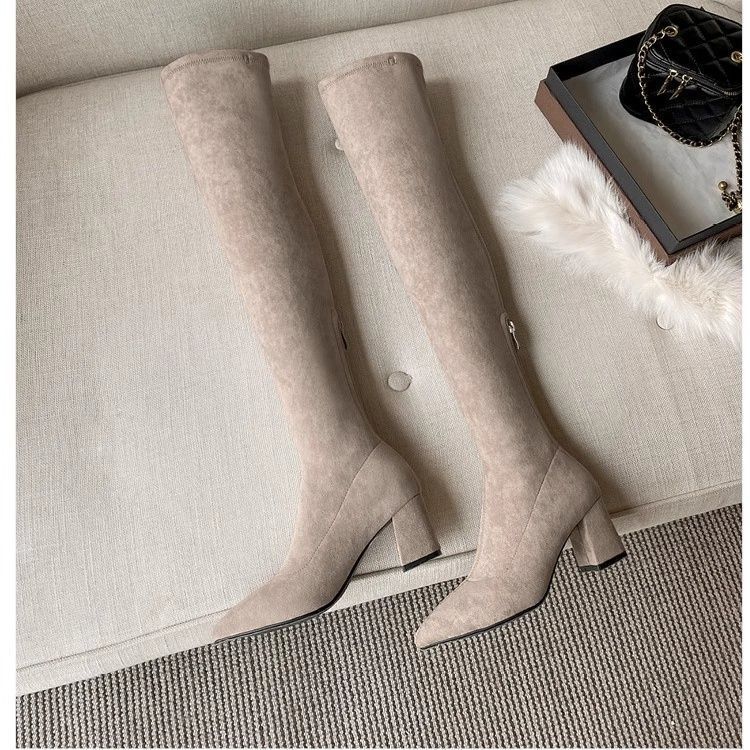 Over-knee Boots Boots Women's 2025 Autumn New Boots Knight Boots Elastic High Socks Boots Women's Thin Boots