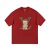 Bear High Street Marca Trendy Maglietta Larga per Persone Robuste Pantaloncini Americani Manica Corta da Uomo Manica a Tre Quarti Cotone Puro Taglia Larga Top