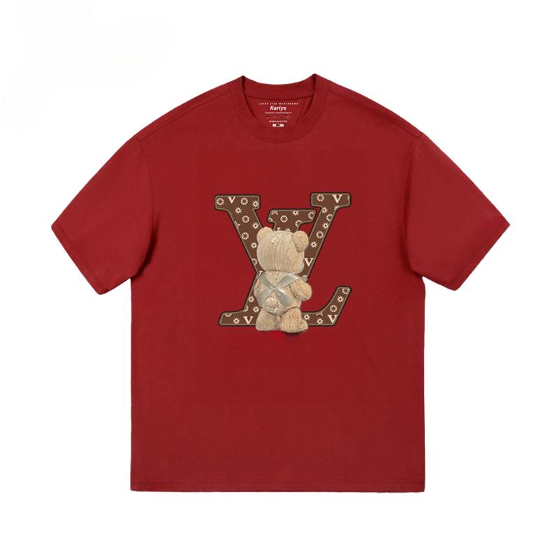 Bear High Street Marca Trendy Maglietta Larga per Persone Robuste Pantaloncini Americani Manica Corta da Uomo Manica a Tre Quarti Cotone Puro Taglia Larga Top
