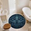 Oktopus,Runder Teppich,Teppich für Wohnzimmer Schlafzimmer Sofa Spielzimmer Dekor,Rutschfeste Fußmatte