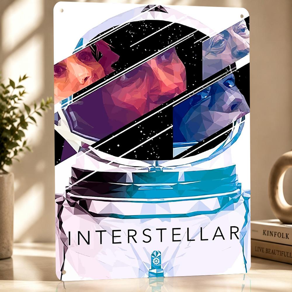 Interstellar Personalized D Textured Metal Poster Wall Art Tinplate Sign for Decor Living Room Interior Decoration Wand Deko