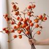 3/5/7 Heads Artificial Persimmon Branch Realistic Handmade Artificial Fruits Branches Plastic Foam Simulation Persimmon Fruit