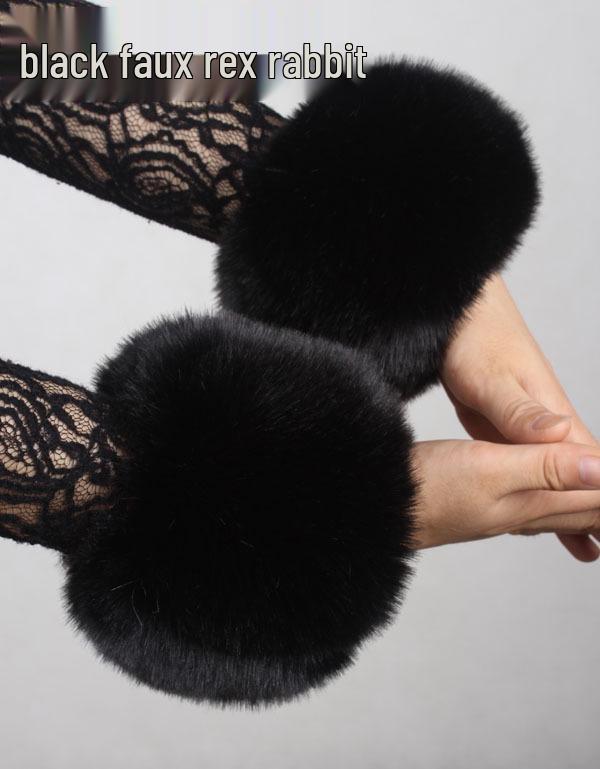 Women's Fluffy Faux Fur Wristband & Cuff Sleevelets