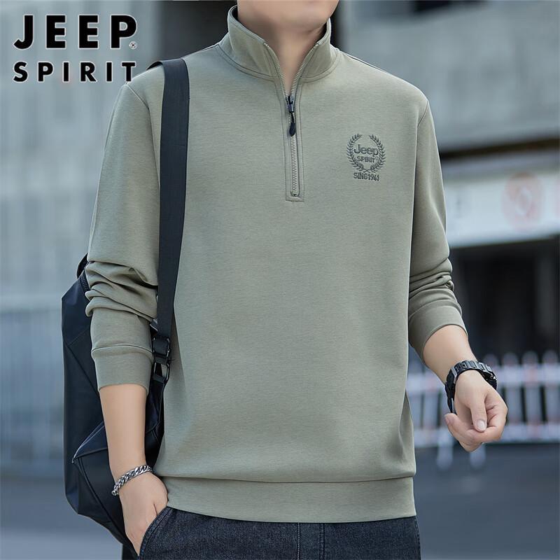

JEEP SPIRIT Men s Casual Stand-Collar Long Sleeve Sweatshirt XL